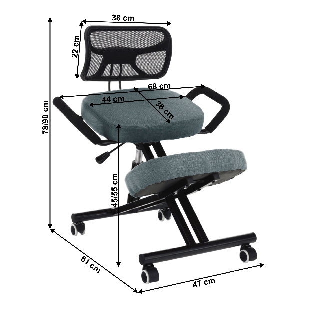 Fotoliu birou ergonomic Rusu (gri + negru) *resigilate
