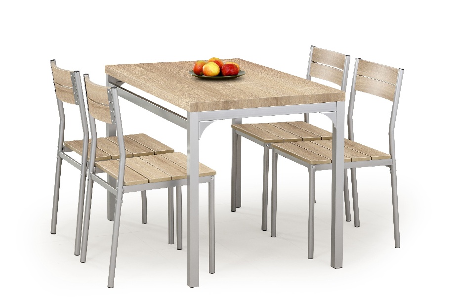 Set masă scaune pentru sufragerie Benua (pentru 4 persoane) (stejar sonoma)