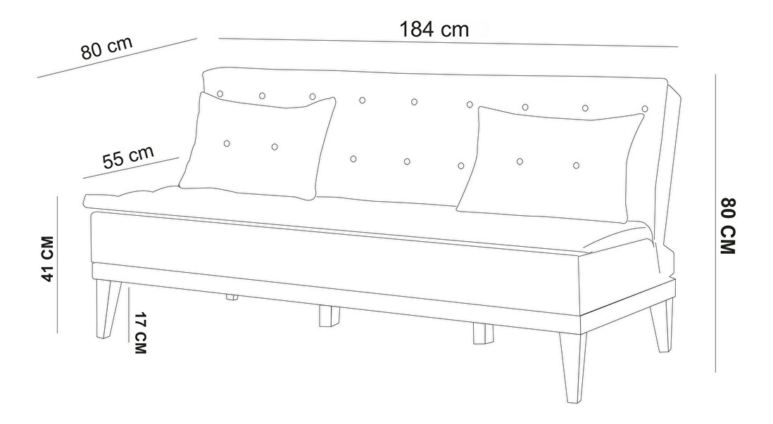 Canapea trei locuri Fiorucci (Antracit)