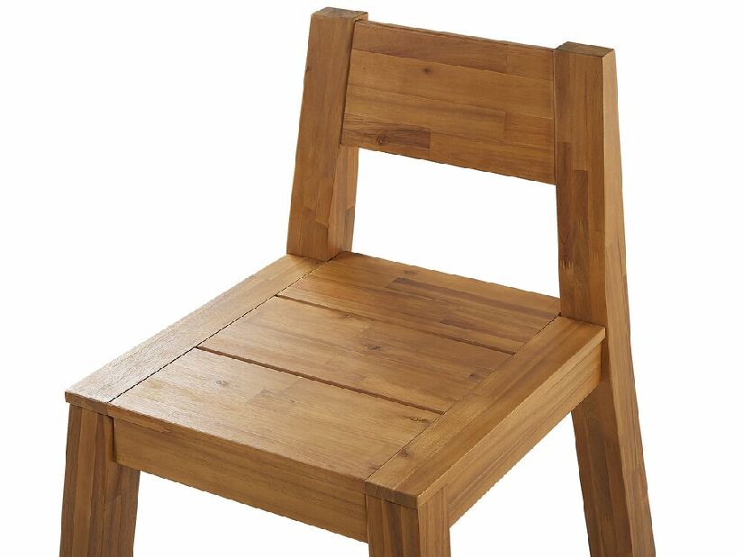 Set de 4 scaune de grădină Livza (lemn deschis)