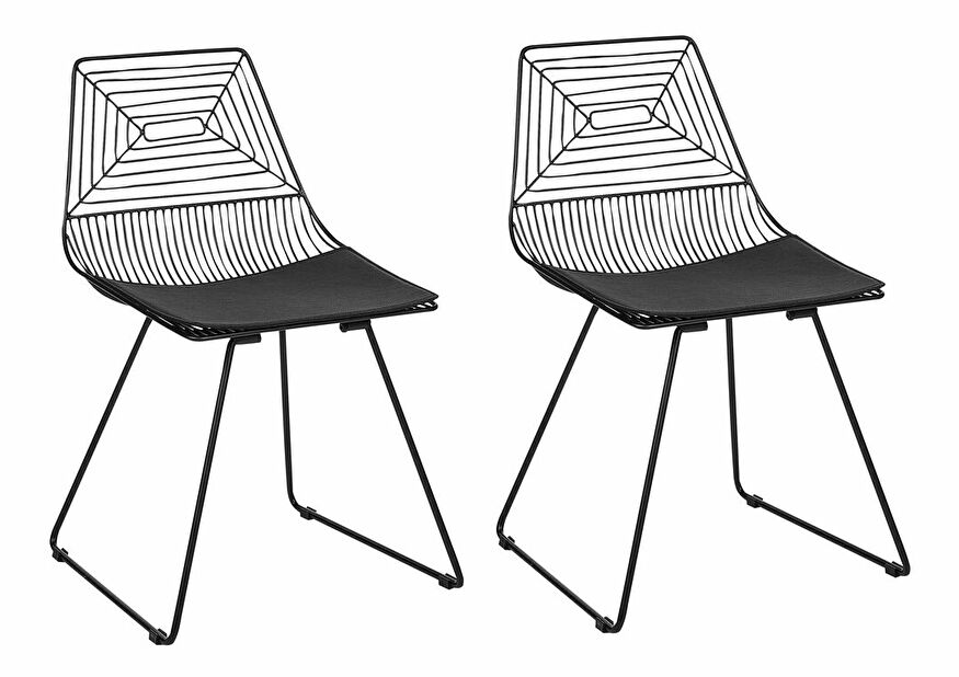 Set 2 buc scaun tip bar Bricio (negru)