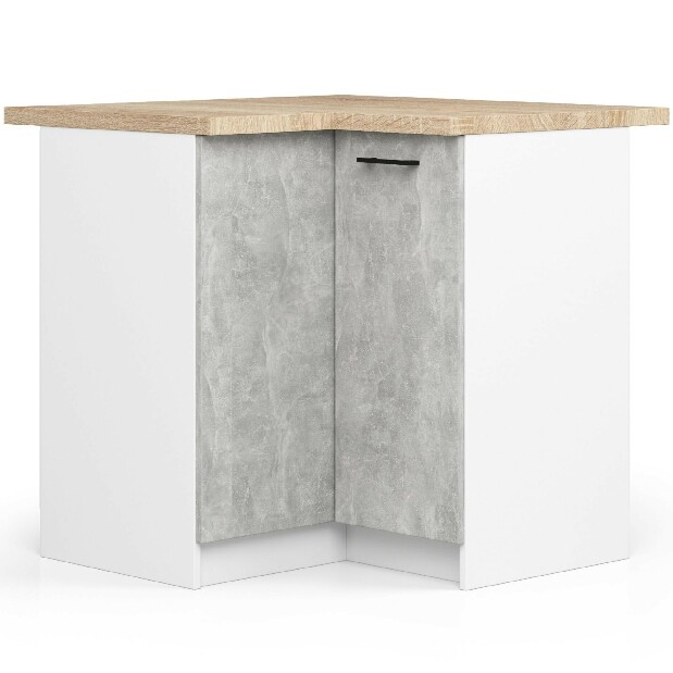 Dulap inferior de bucătărie de colț Ozara S90 90 (alb + beton)