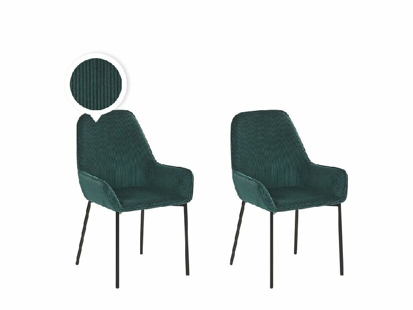 Set 2 buc. scaune de sufragerie LARNO (verde închis)