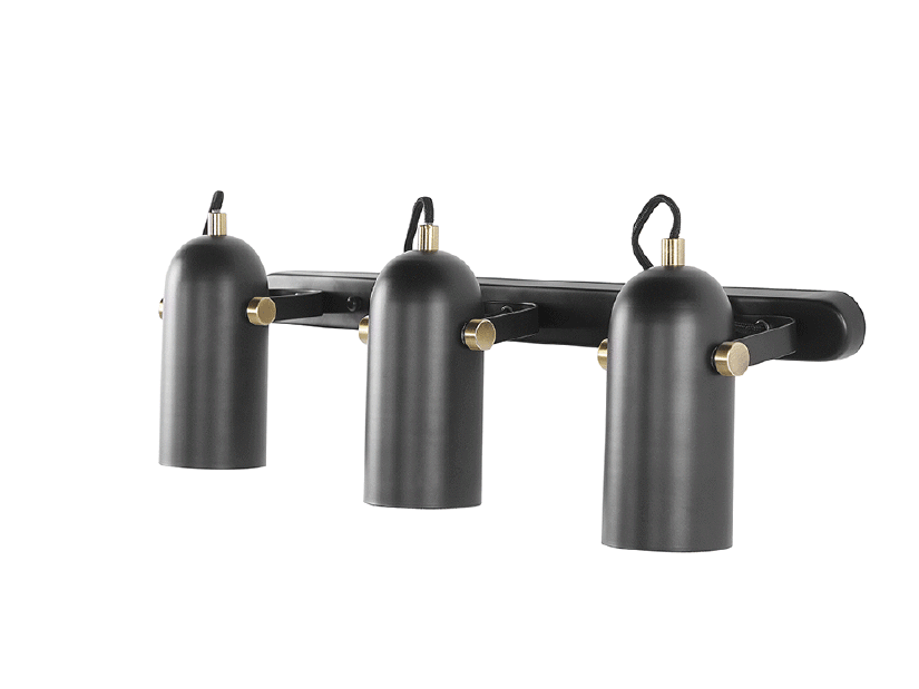 Lampă de perete triplă TYRO (metal) (negru)