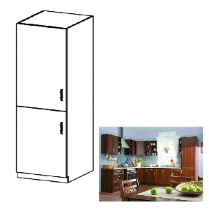 Dulap inferior de bucătărie pentru frigider încorporat D60ZL Sillina (Nuc milano)
