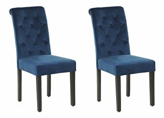 Set 2 buc. scaune de sufragerie VALLA II (albastru închis)