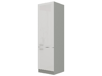 Dulap de bucătărie pentru alimente deasupra frigiderului Brunea 60 LO-210 2F (gri + alb lucios)