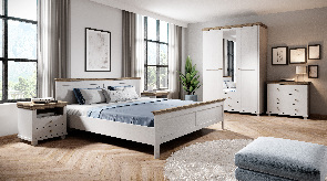 Dormitor Elvina S (alb cenușiu + stejar lefkas)