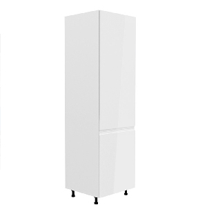 Dulap de bucătărie pentru frigider încorporat D60ZL Aurellia (alb + alb lucios) (D)