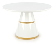 Masă de sufragerie Varam (alb + auriu) (pentru 4 persoane)