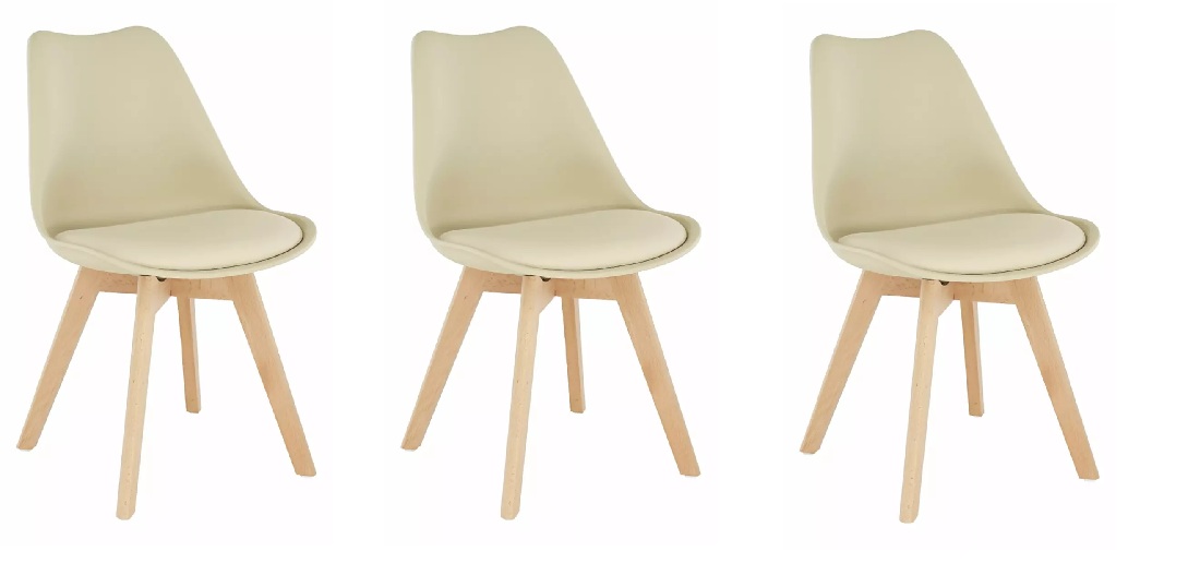 Set 3 buc scaune de sufragerie Balmaris (vanilková) *vânzare stoc