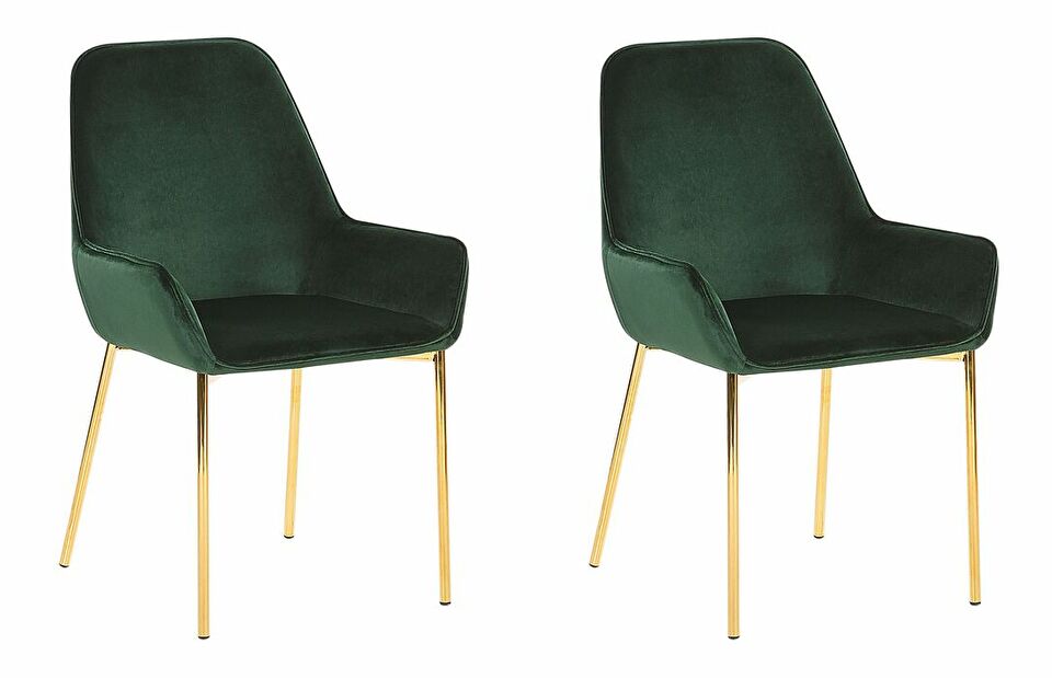 Set 2 buc. scaune de sufragerie LOVARA (verde)