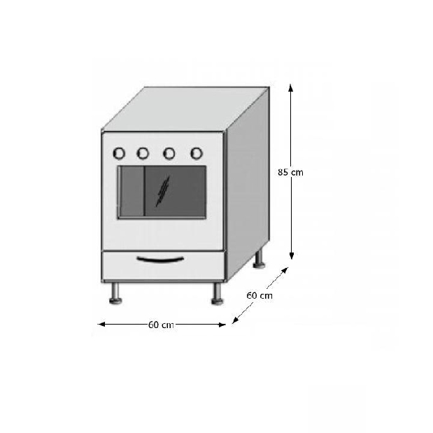 Dulap inferior de bucătărie sub cuptor ZK-60 Igo