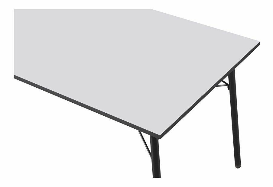 Masă de sufragerie 160 MALAK (alb + Negru) (pentru 6-8 persoane)