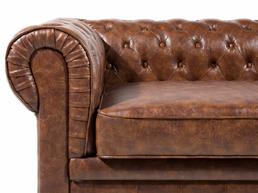 Canapea 3 locuri din piele Chichester (maro auriu) 