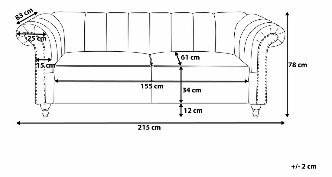 Canapea 3 locuri Logten (gri) 