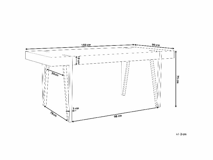 Masă de sufragerie Aden (pentru 6 persoane) (lemne deschis)