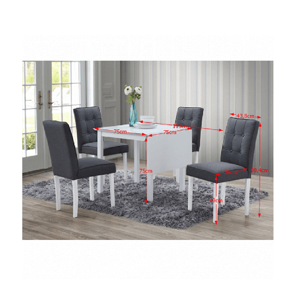 Set masă scaune pentru sufragerie Bygur (pentru 4 persoane)