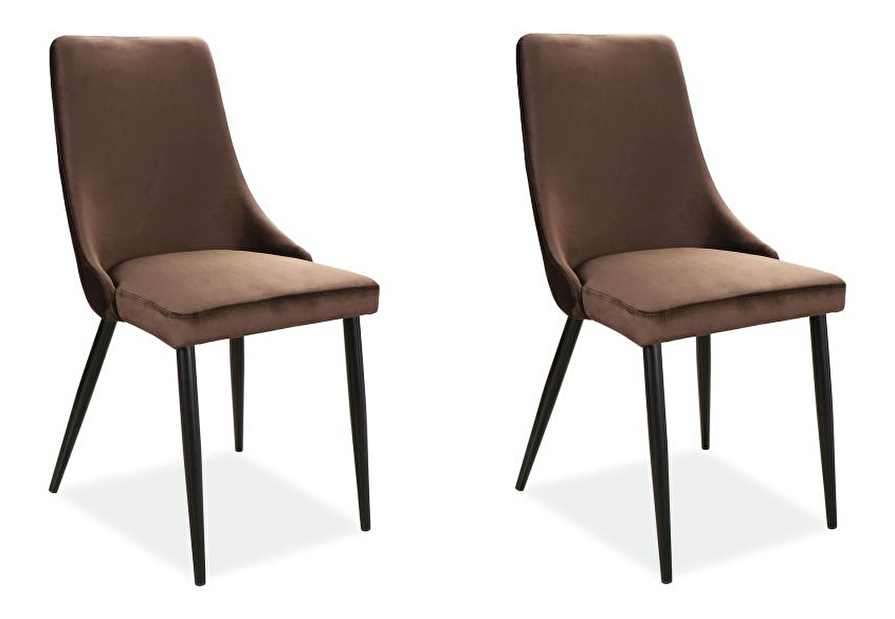 Set de 2 scaune de sufragerie Poll (maro + negru) *vânzare