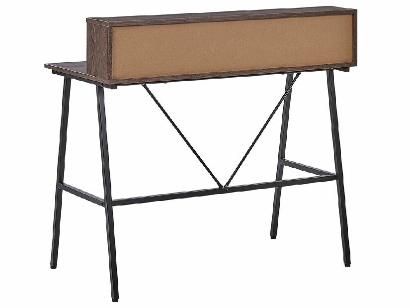 Set mobilier birou Frida (lemn închis + Oțel negru)