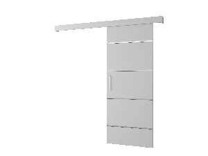 Uși culisante 90 cm Sharlene IV (alb mat + alb mat + argintiu)