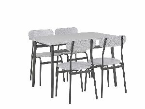 Set de sufragerie VELADO (gri + negru) (pentru 4 persoane)