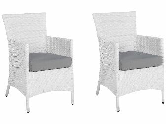 Set 2 buc. scaune de grădină TALIAN (poliratan) (alb)