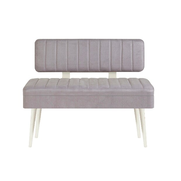 Masă de sufragerie extensibilă cu 2 scaune și 2 bănci Vlasta (alb + gri)