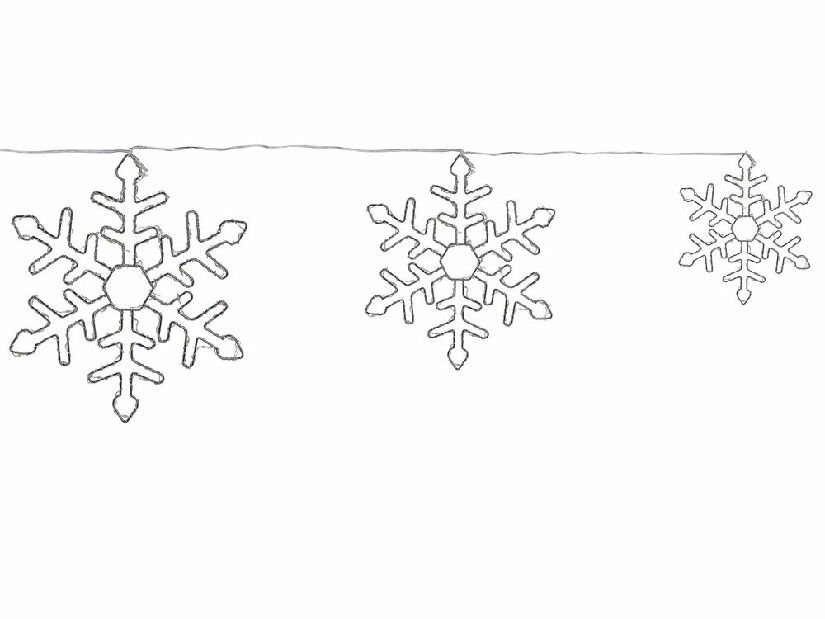 Set de 3 fulgi de zăpadă pentru exterior, agățați Lohza (argintiu)