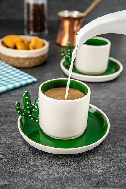 Set cești cafea (4 buc.) Tiktak (verde)