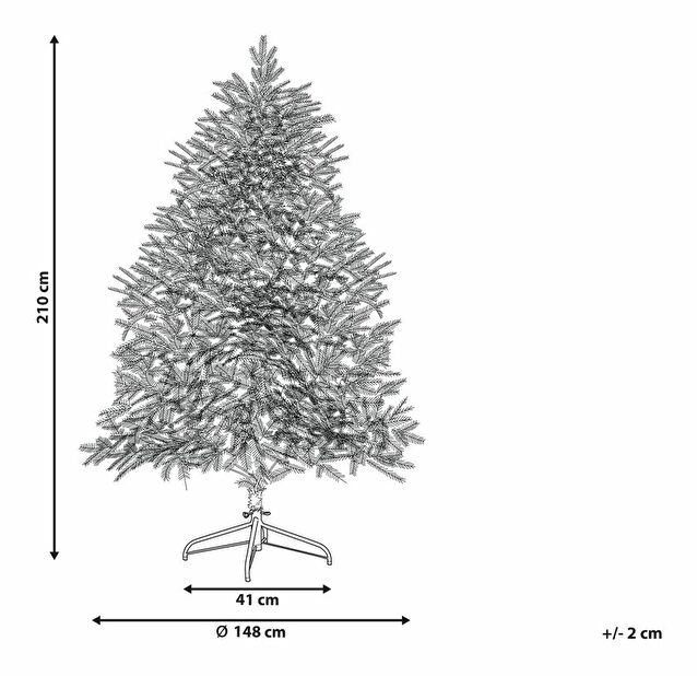 Pom de Crăciun 210 cm Bresco (alb)