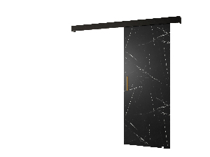 Uși culisante 90 cm Sharlene I (marmură negru + negru mat + auriu)