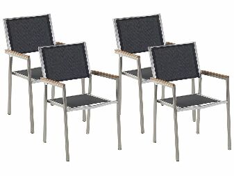 Set 4 buc scaune de grădină Giggles (negru)
