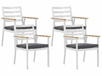 Set 4 buc. scaune de grădină COVELL (alb)