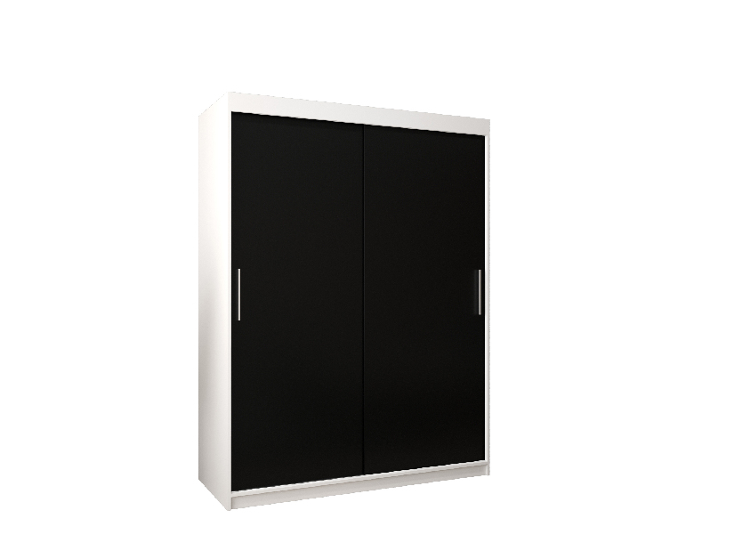 Dulap de haine 150 cm Toki (alb mat + negru mat)