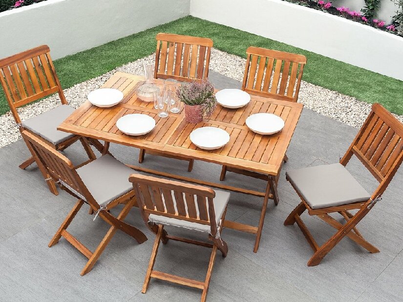 Set de masă pentru grădină Cien (lemn închis)
