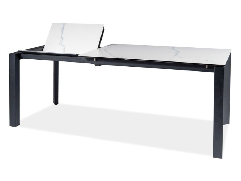 Masă de sufragerie extensibilă 120-180 cm Marissa (alb + negru) (pentru 4 până la 8 persoane)