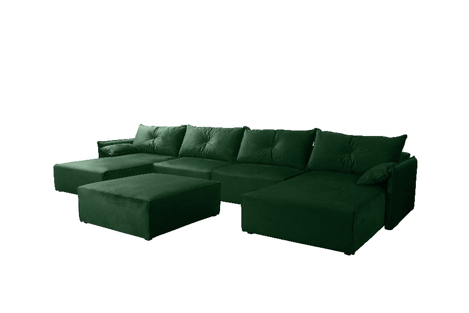 Set canapea fotoliu Leonaro Puf U (verde închis)
