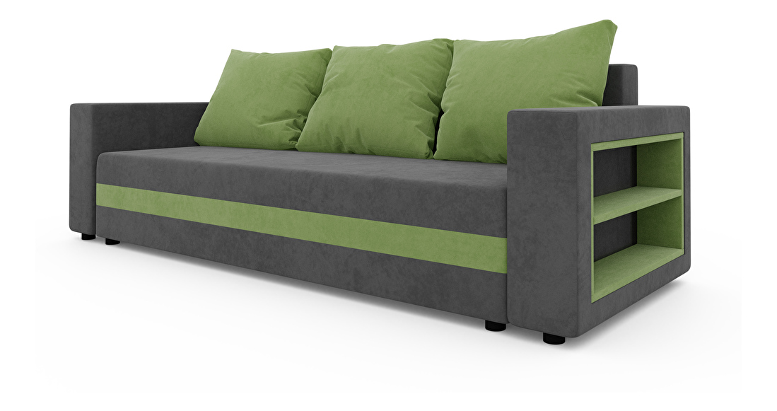 Canapea trei locuri Simpney (gri + verde)