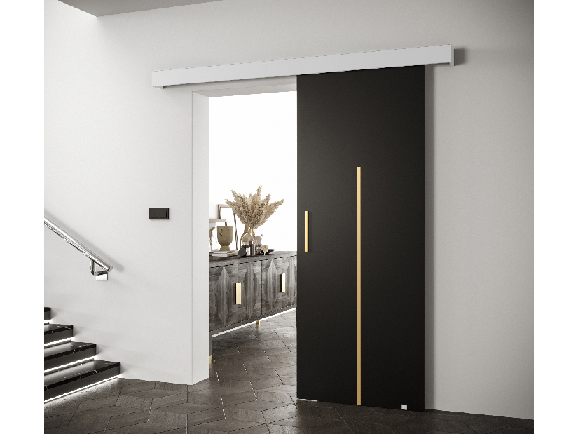 Uși culisante 90 cm Sharlene X (negru mat + alb mat + auriu)