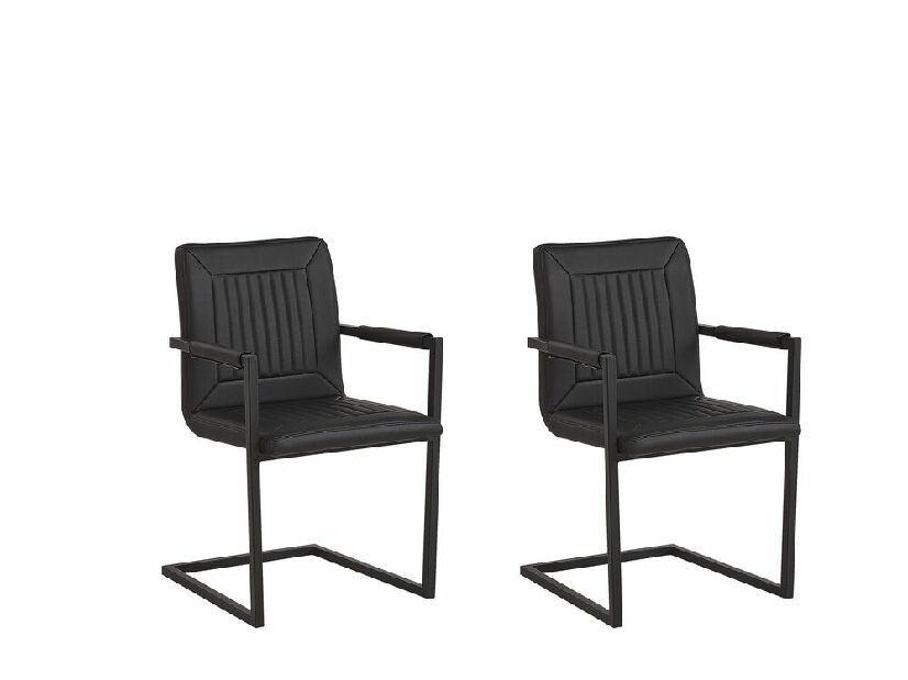Set 2 buc. scaune de sufragerie BOLENDE (negru)