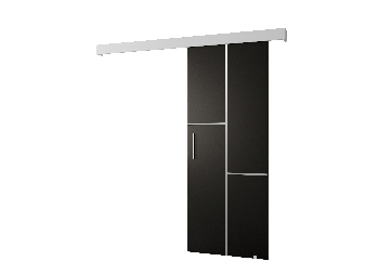 Uși culisante 90 cm Sharlene VII (negru mat + alb mat + argintiu)