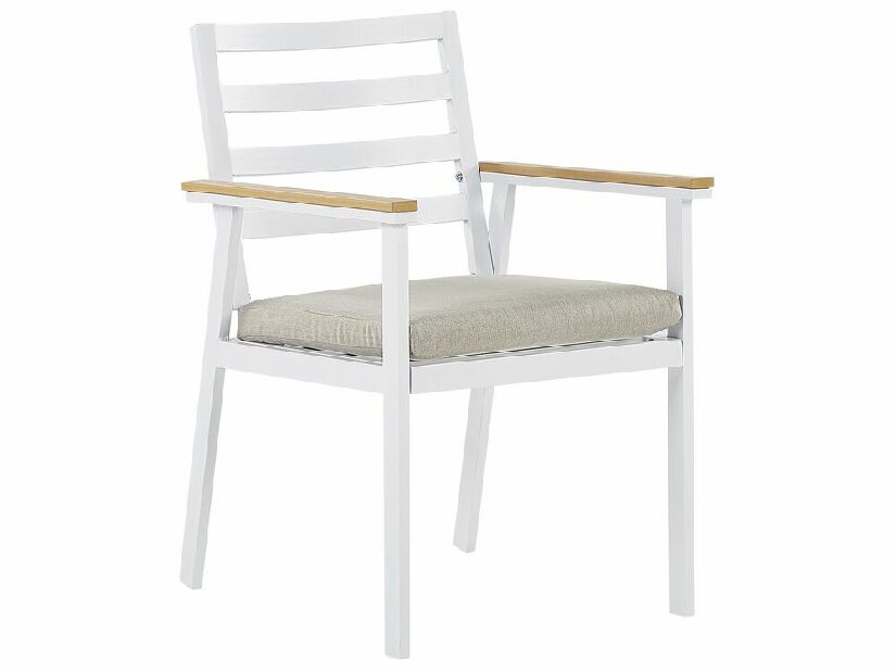 Set 4 buc scaune de grădină Cork (alb)