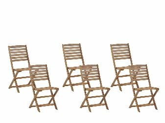 Set 6 buc. scaune grădină TALAVO (lemn deschis)