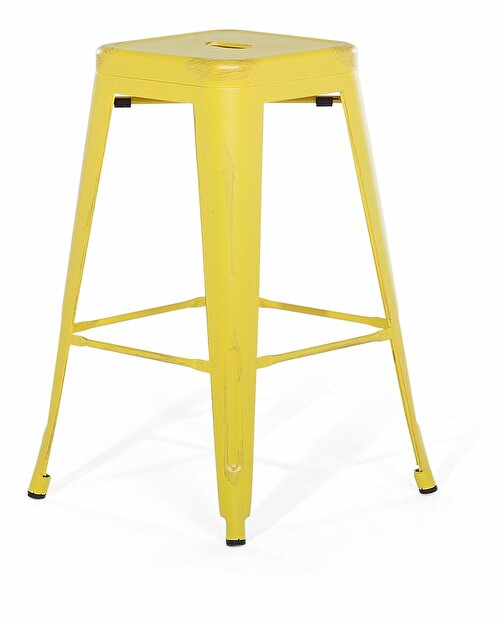Set scaune tip bar 2buc., 60 cm Cabriot (galben auriu)