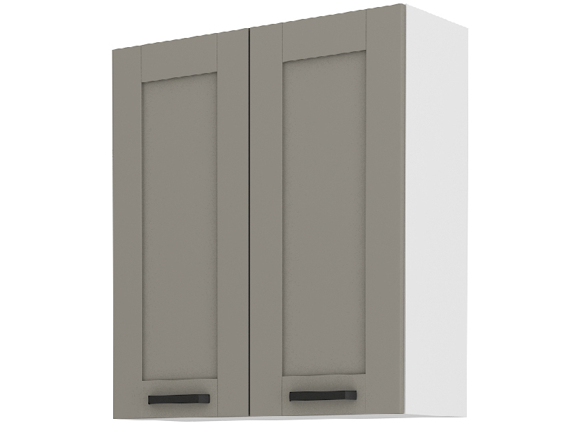 Dulap superior de bucătărie, două uși Lucid 80 G 90 2F (claygrey + alb)