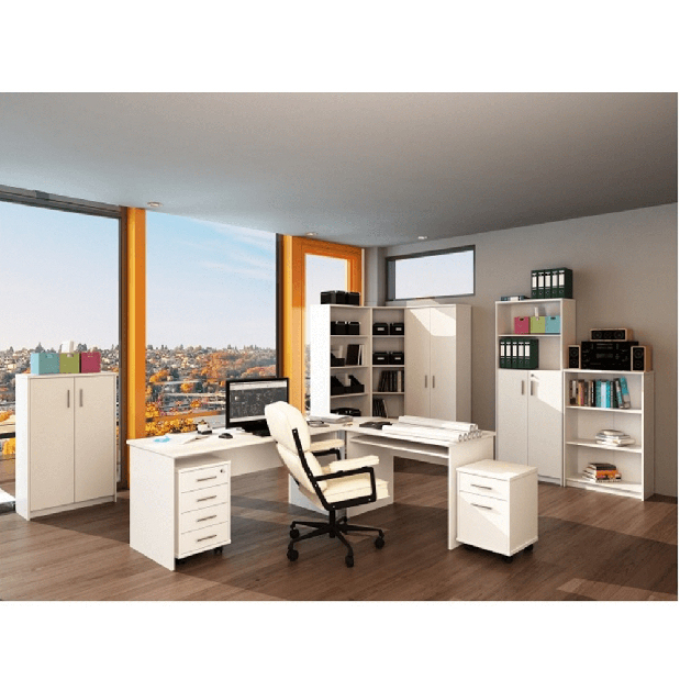Dulap cu roți/ Container de birou cu lacăt Hansa 2 NEW 12 (alb)