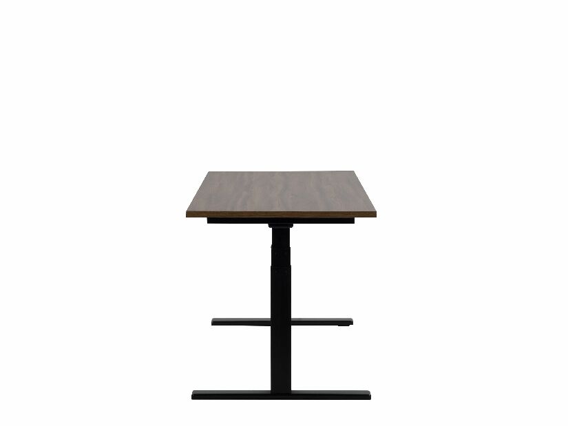 Masă pentru scris UPPER II (130 x 72 cm) (MDF) (reglabil electric) (lemn închis + negru) 