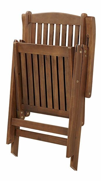 Set 6 buc scaune de grădină Amati (lemn închis + crem)
