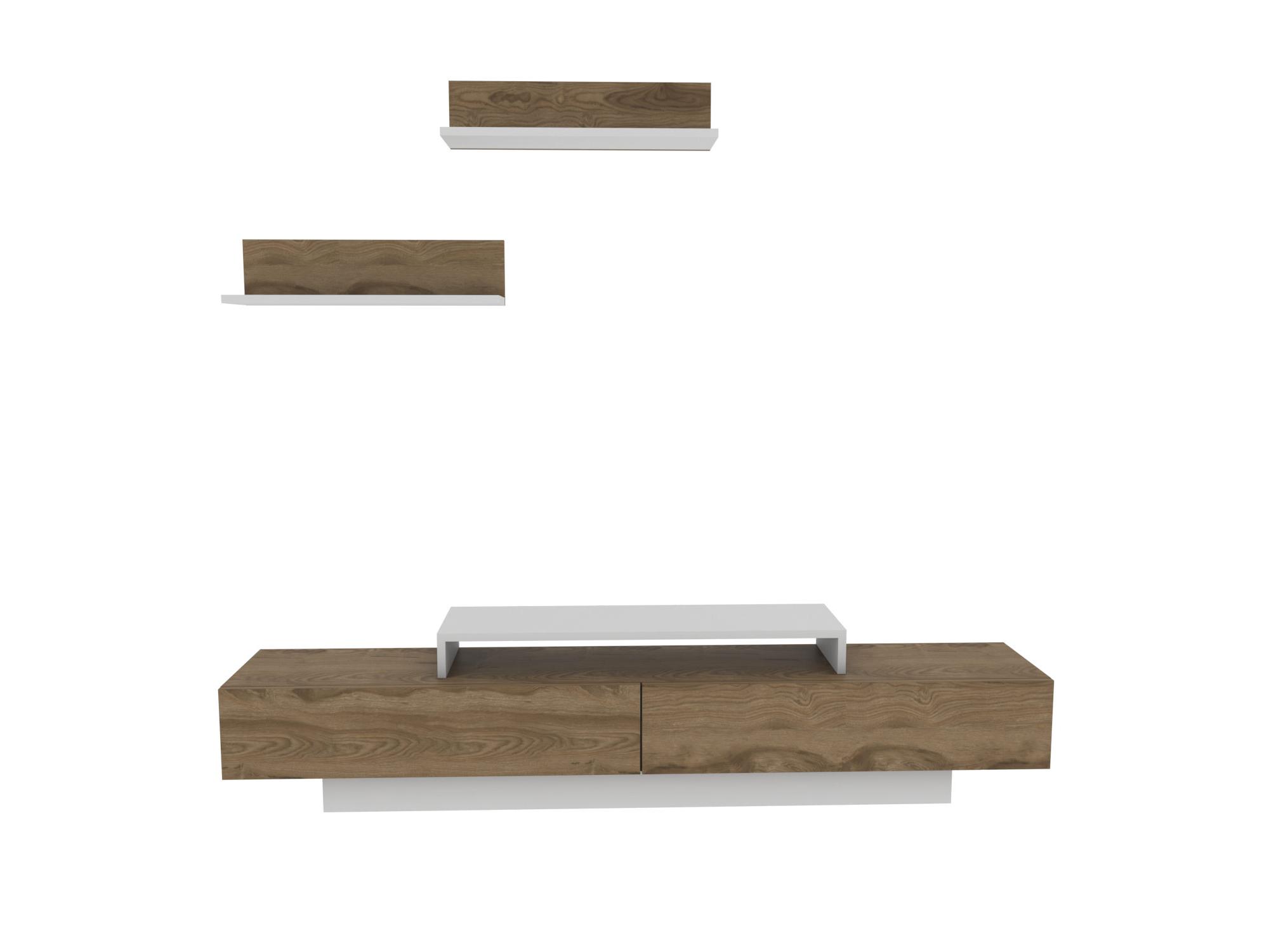 Mobilier living Lusalona (alb + stejar)